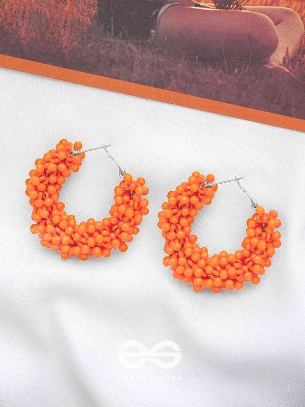 A Glimmer of Shimmer - Playful Embellished Hoops (Orange)