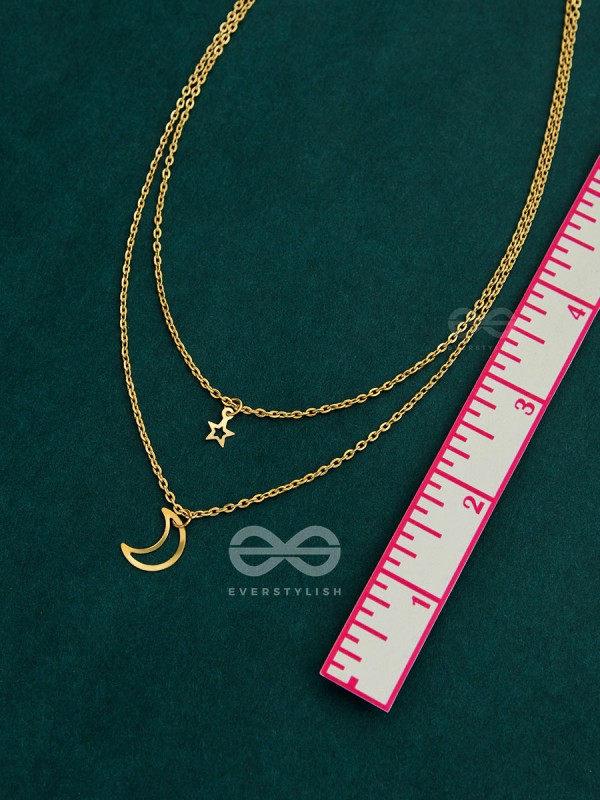 The Elegance Of Night Sky - Golden Multilayered Neckpiece With Anti-Tarnish Coating 