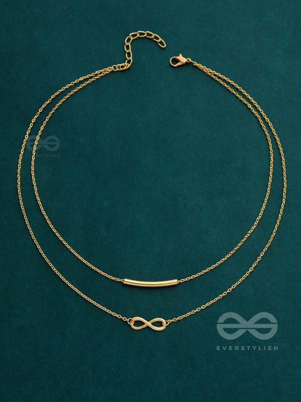 The Infinite Elegance - Golden Multilayered Neckpiece With Anti-Tarnish Coating