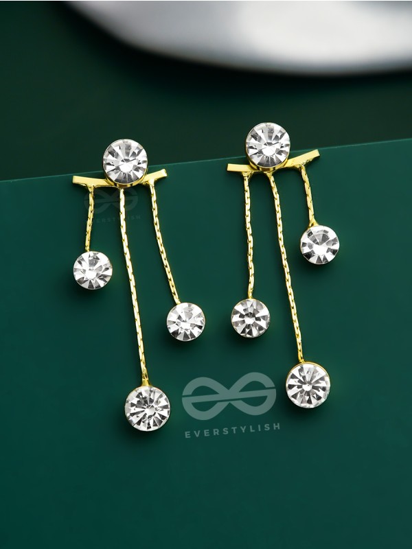 The Crystal Constellation - Statement Golden Earrings