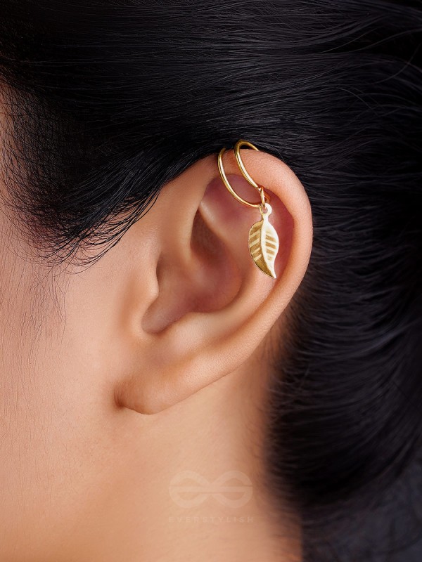 The Last Leaf - Golden Casual Earcuff (One Ear)
