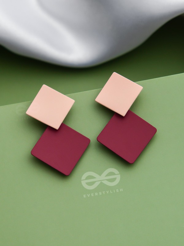 Colourblock Geometric Glam - Statement Dangler Earrings