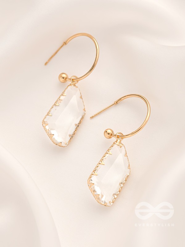 The Aqua Chique - Golden Statement Earrings