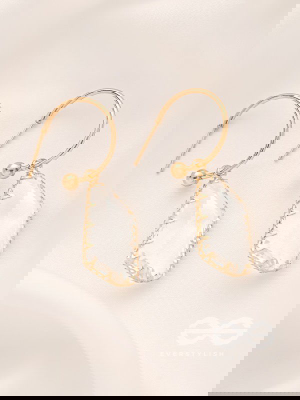 The Aqua Chique - Golden Statement Earrings