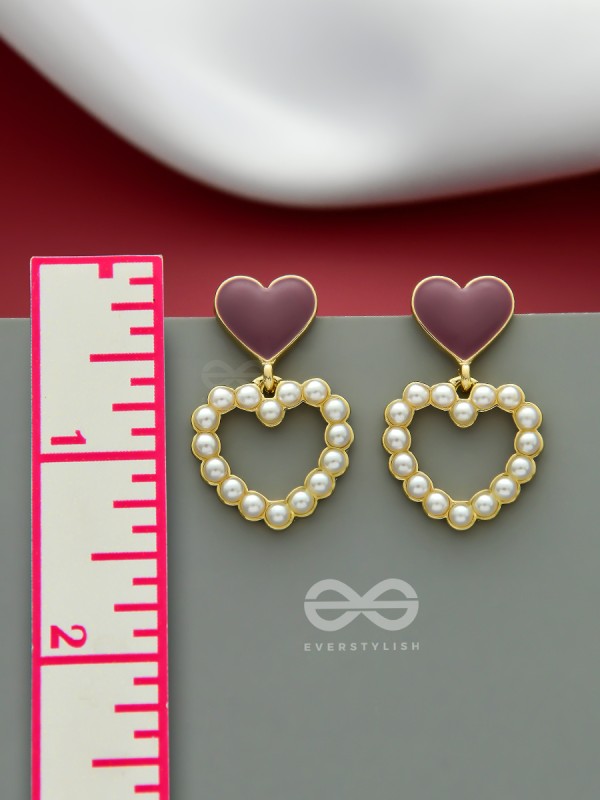 I'm all Heart - Statement Pearl Enamelled Earrings