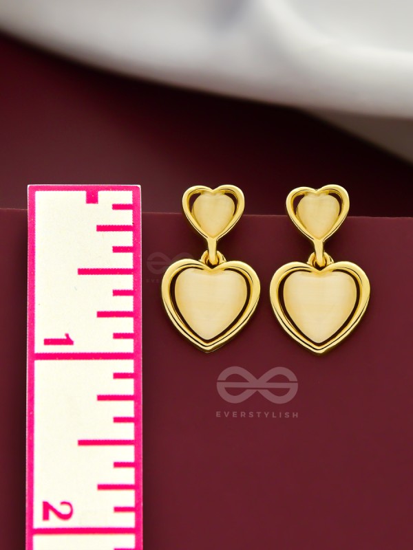 The Opal Hearts - Statement Golden Earrings