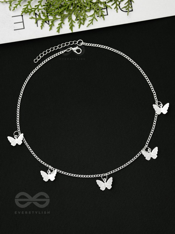 The Beguiling Butterflies - Statement Silver Neckpiece
