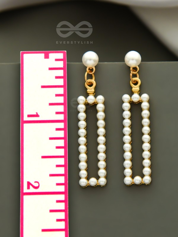 A Pearly Geometry - Statement Pearl Earrings
