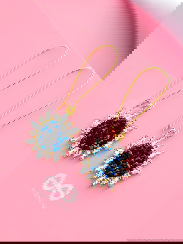 The Gleaming Sun- Dangle Earring (Oxford Blue)