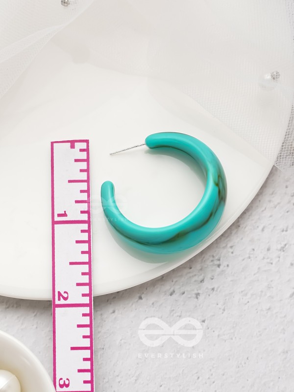 Effortlessly Classy - Statement Hoops (Turquoise)