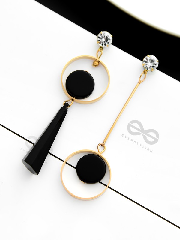 The Upside-Down Glam - Statement Golden Earrings