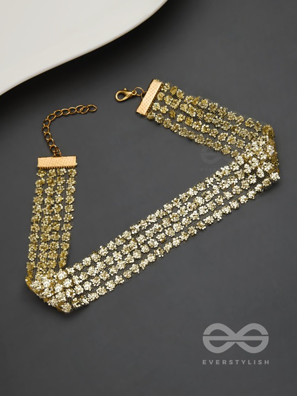 Shimmer on My Neck - Statement Golden Choker