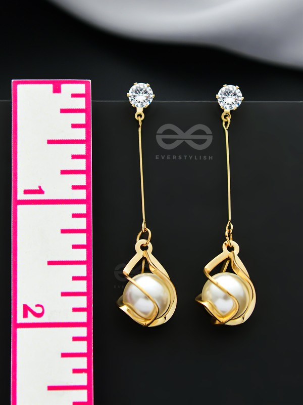 Pearl and Preciousness - Golden Danger Earrings