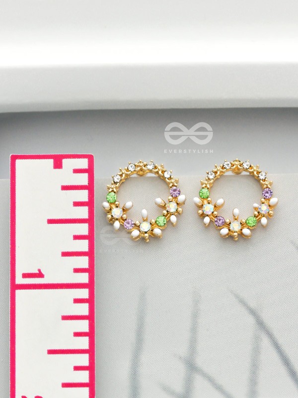 The Garden of Eden - Statement Embellished Enamelled Earrings