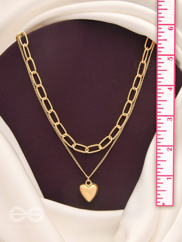 Lock Me In Your Heart - Golden Layered Statement Neckpiece With Anti-Tarnish Coating 