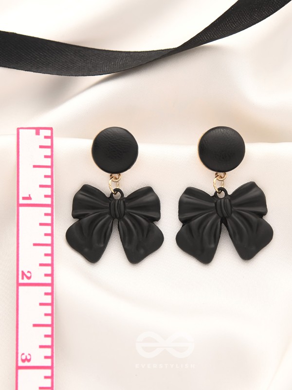 Take a Bow - Statement Earrings (Black)