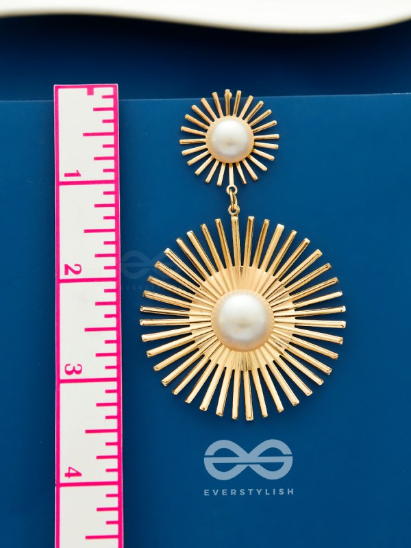 Pearls of Sunshine - Golden Statement Earrings