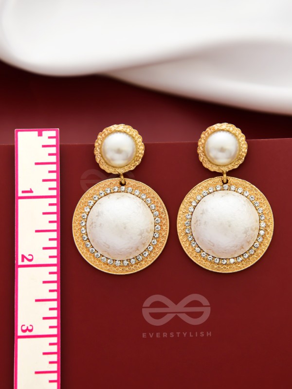 Pearls of Poignance - Statement Golden Earrings