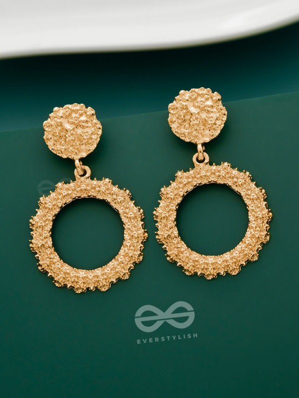 Shimmering Solar Flares - Golden Statement Earrings