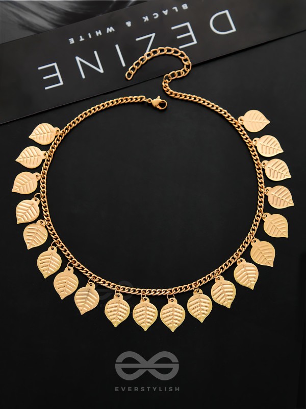 The Autumn Elegance - Golden Statement Neckpiece