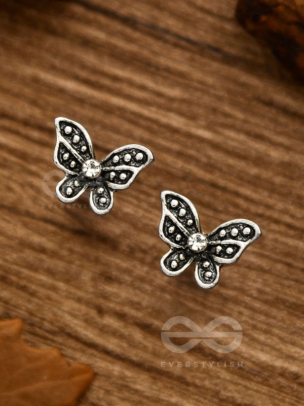 THE LITTLE SHIMMERY BUTTERFLY STUDS - TINY TRINKET EARRINGS