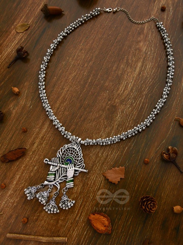 The Charismatic Krishna - Statement Ethnic Enamelled Neckpiece