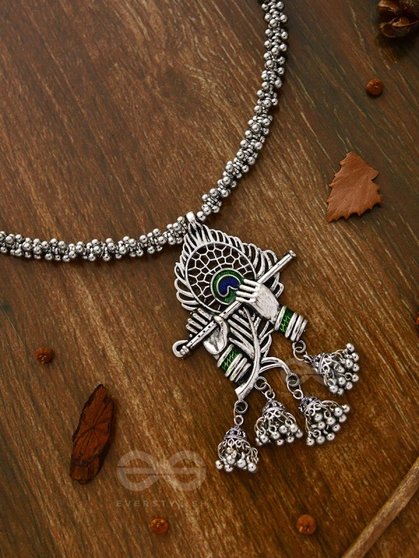 The Charismatic Krishna - Statement Ethnic Enamelled Neckpiece