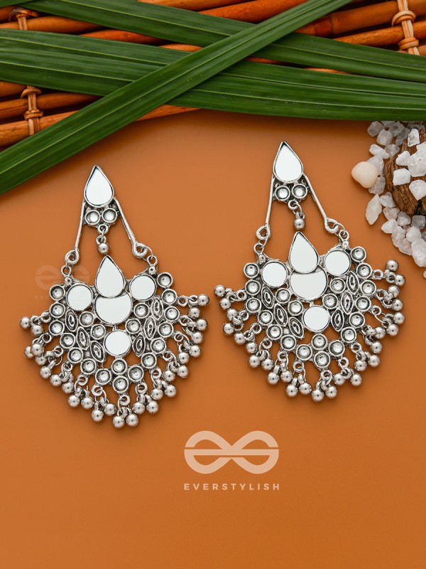 The Bohemian Edginess- Statement Mirror Earrings