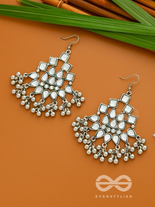 The Embellished Maze - Statement Oxidised Earrings