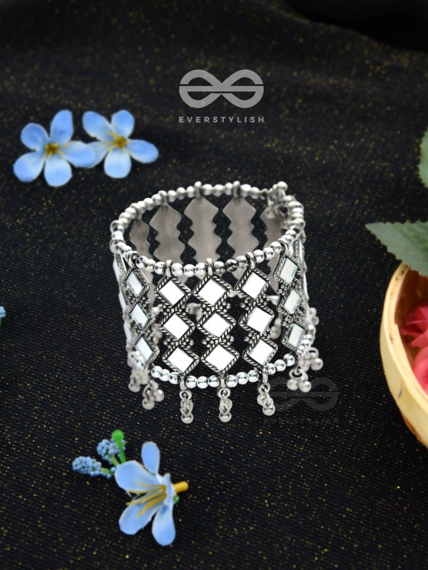 Mirrors of the Soul - Statement Embellished Bracelet