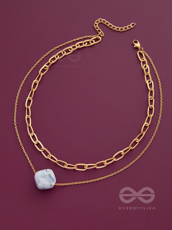 The Marble Marvel - Golden Multi-layered Neckpiece