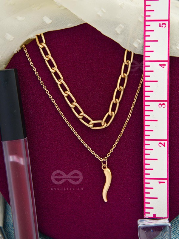 The Golden Quirk- Layered Statement Neckpiece With Anti-Tarnish Coating 