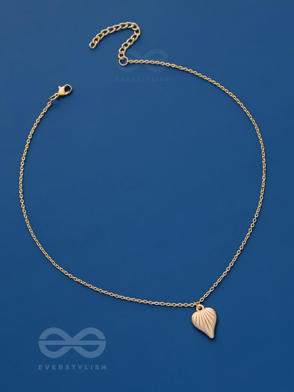 Heart Of Sea- Intricate Golden Neckpiece With Anti-Tarnish Coating 