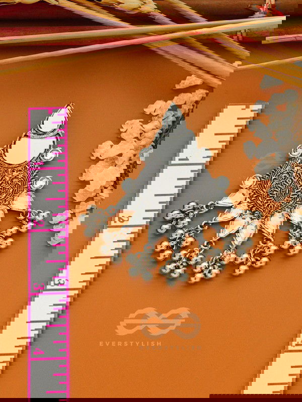 The White Willow- Oxidised Enamelled Earrings