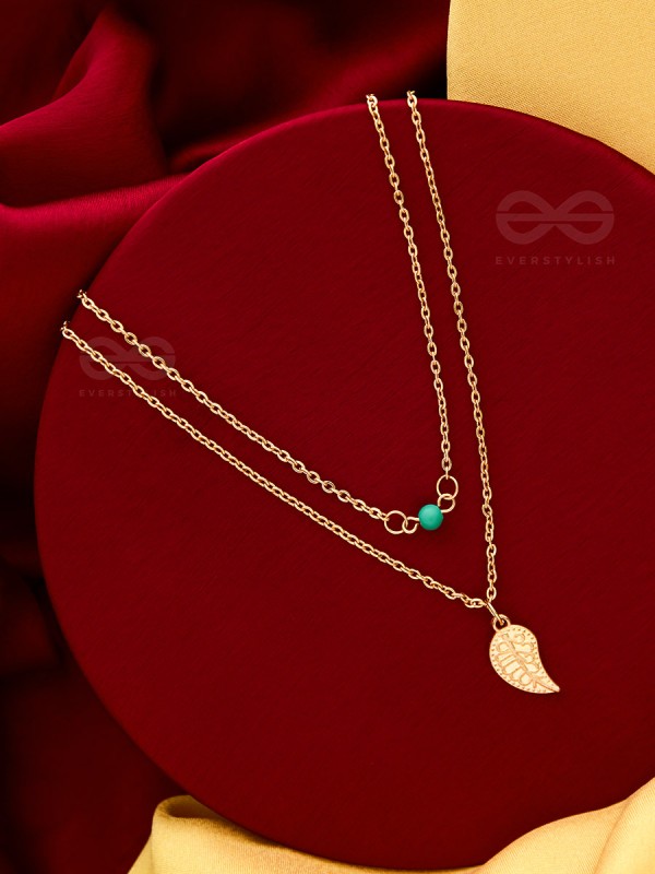 The Turquoise Leaflet - Multilayered Statement Neckpiece With Anti-Tarnish Coating 