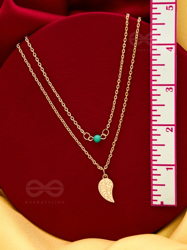 The Turquoise Leaflet - Multilayered Statement Neckpiece With Anti-Tarnish Coating 