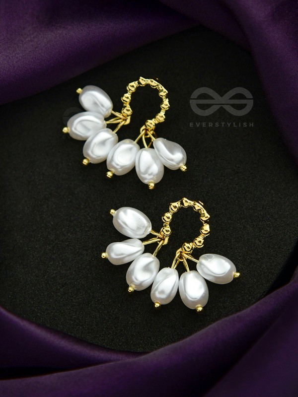 Budding Blossoms- Golden Pearl Earrings