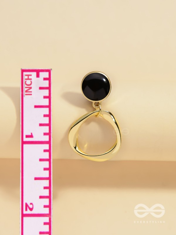 Raven Loops- Black and Golden Earrings