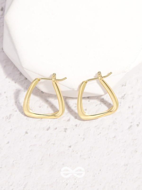 Sun-Kissed Squares- Geometrical Golden Earrings