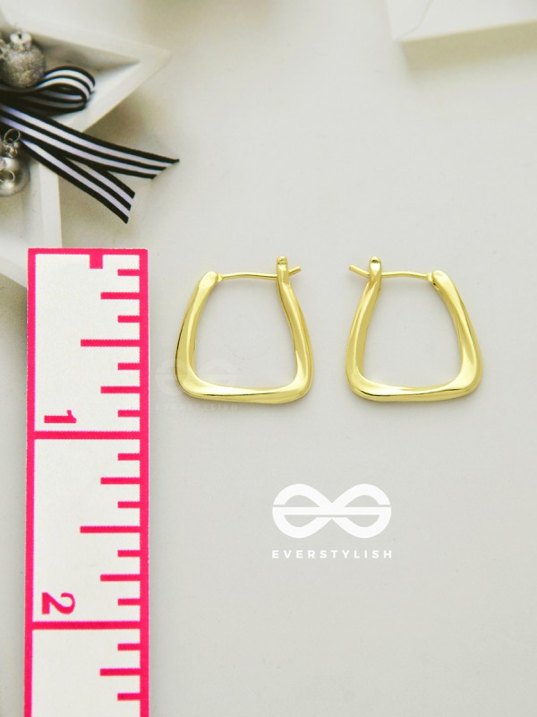 Sun-Kissed Squares- Geometrical Golden Earrings
