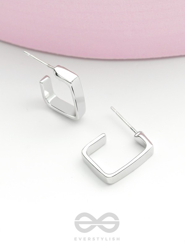 Hooked on Charm- Silver Earrings