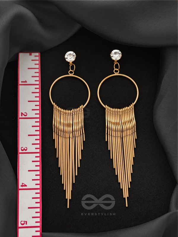 The Melting Sun- CZ Stones Studded Golden Earrings