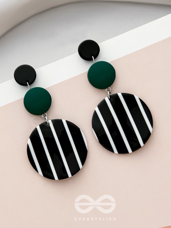 Night n Day- Statement Striped Earrings