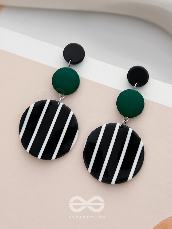 Night n Day- Statement Striped Earrings