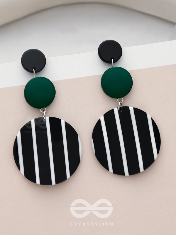 Night n Day- Statement Striped Earrings