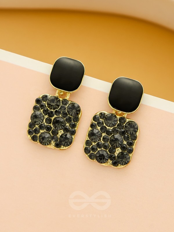 The Ebony Mystique- Stunning Embellished Earrings
