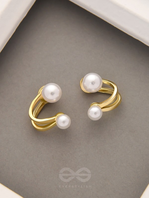 The Pearly Smile- Golden Pearl Earrings