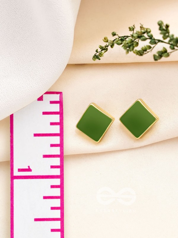 The Little Green Box- Green and Golden Earrings