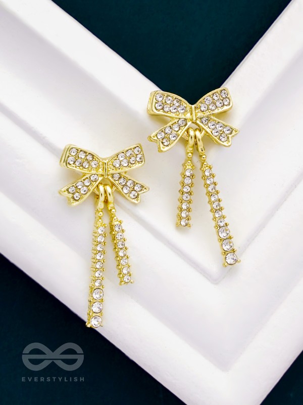 The Rockstar- Golden Rhinestones Earrings
