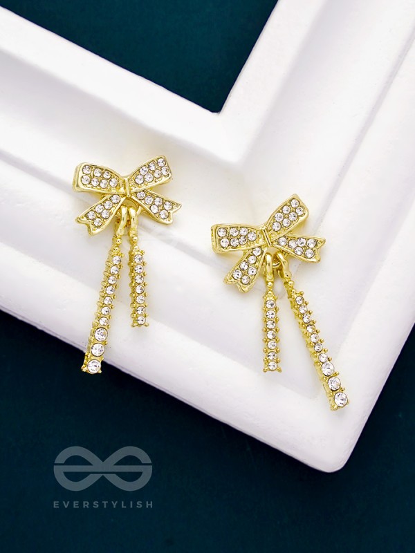 The Rockstar- Golden Rhinestones Earrings